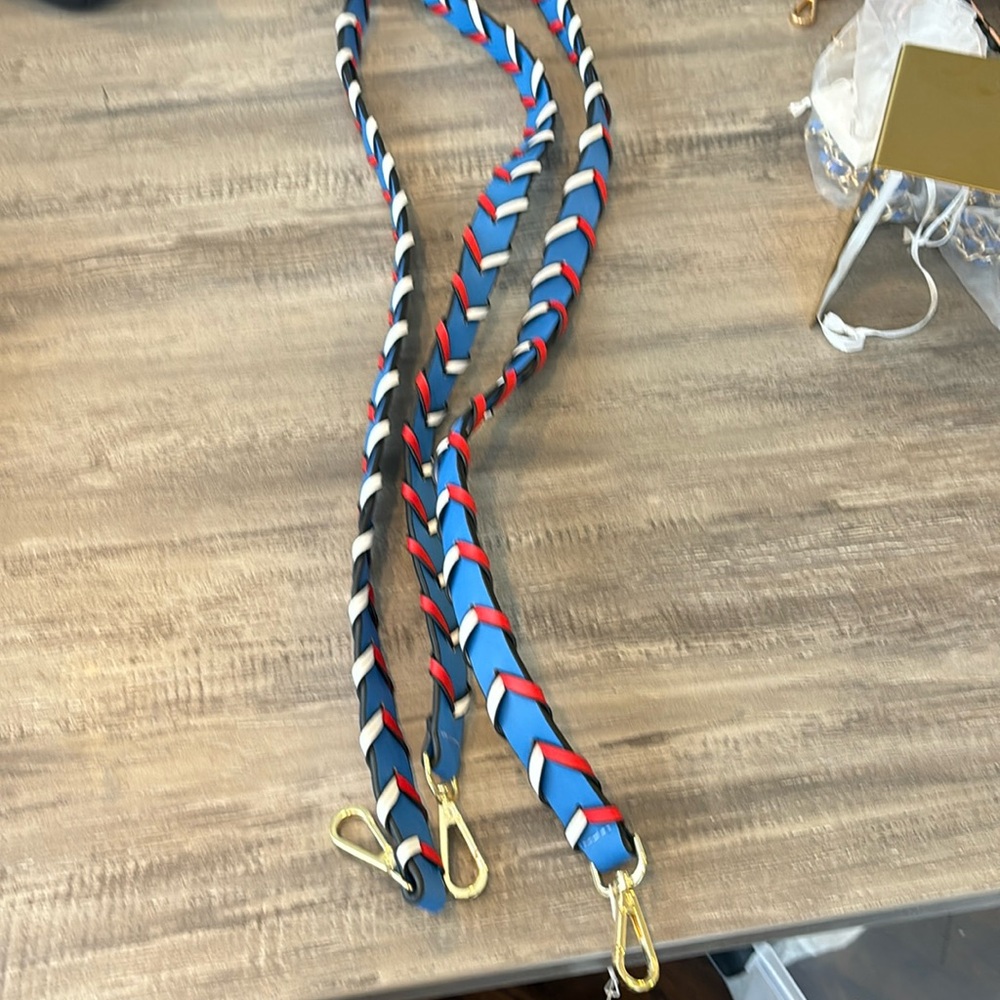 Braid blue purse with strap